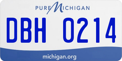 MI license plate DBH0214