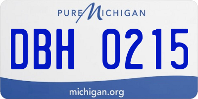 MI license plate DBH0215