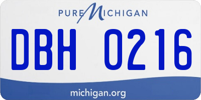 MI license plate DBH0216