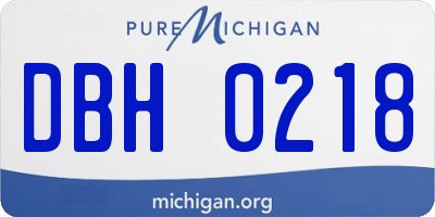 MI license plate DBH0218
