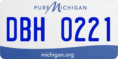 MI license plate DBH0221