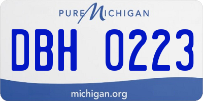 MI license plate DBH0223