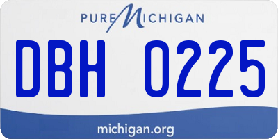 MI license plate DBH0225