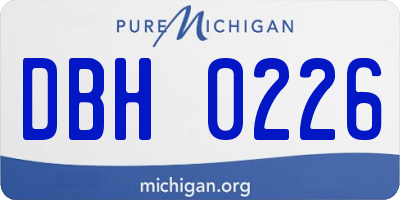 MI license plate DBH0226