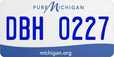 MI license plate DBH0227