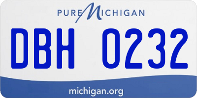 MI license plate DBH0232