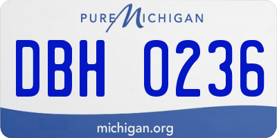 MI license plate DBH0236