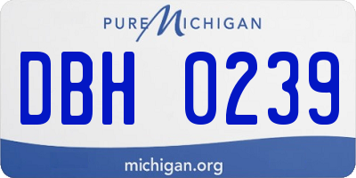 MI license plate DBH0239