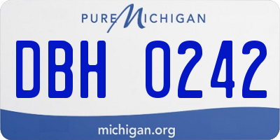MI license plate DBH0242