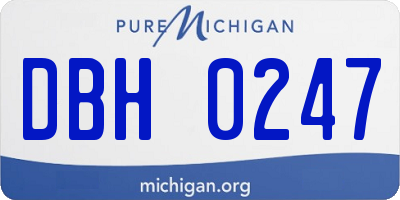 MI license plate DBH0247