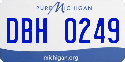 MI license plate DBH0249