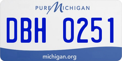 MI license plate DBH0251
