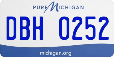MI license plate DBH0252