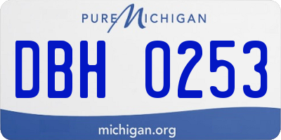 MI license plate DBH0253