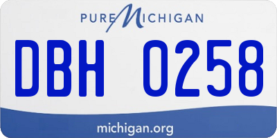 MI license plate DBH0258