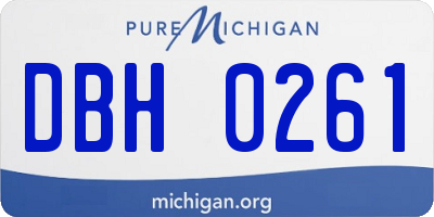 MI license plate DBH0261
