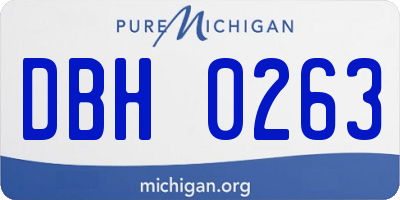MI license plate DBH0263