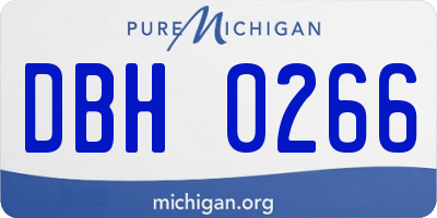 MI license plate DBH0266