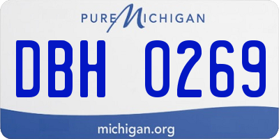 MI license plate DBH0269