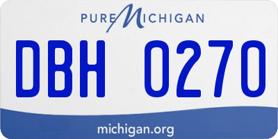 MI license plate DBH0270