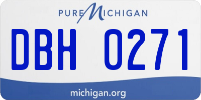 MI license plate DBH0271