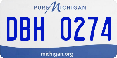 MI license plate DBH0274