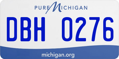 MI license plate DBH0276