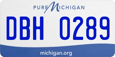 MI license plate DBH0289