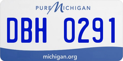 MI license plate DBH0291