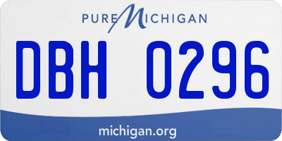 MI license plate DBH0296
