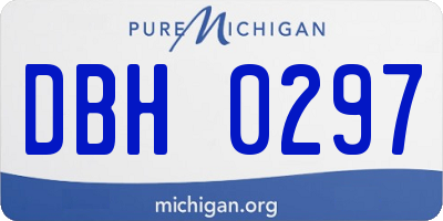 MI license plate DBH0297
