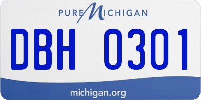 MI license plate DBH0301