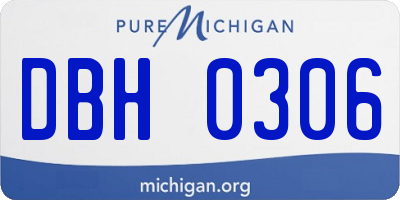 MI license plate DBH0306