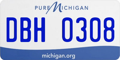 MI license plate DBH0308