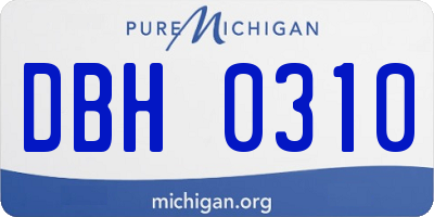 MI license plate DBH0310