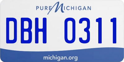 MI license plate DBH0311