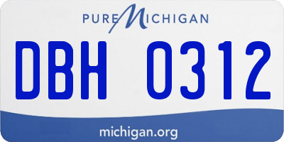 MI license plate DBH0312