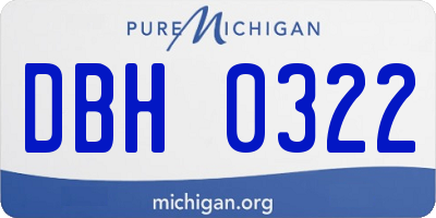MI license plate DBH0322