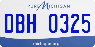MI license plate DBH0325