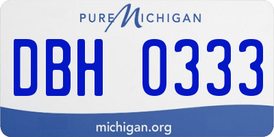 MI license plate DBH0333