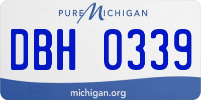 MI license plate DBH0339
