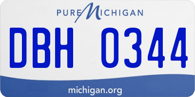 MI license plate DBH0344