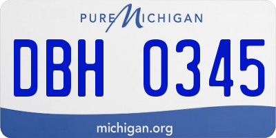 MI license plate DBH0345