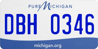 MI license plate DBH0346