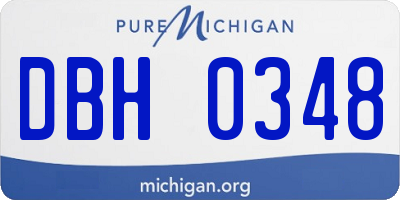 MI license plate DBH0348