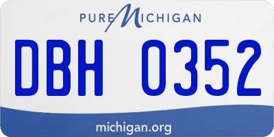 MI license plate DBH0352
