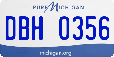 MI license plate DBH0356