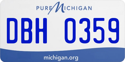 MI license plate DBH0359