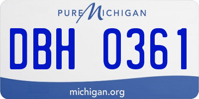 MI license plate DBH0361