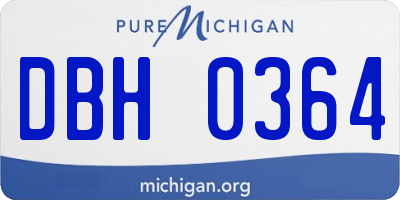 MI license plate DBH0364
